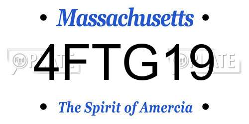 4FTG19 Massachusetts License Plate