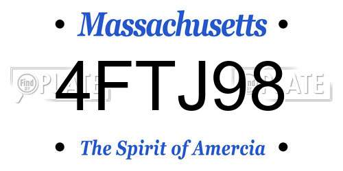 4FTJ98 Massachusetts License Plate