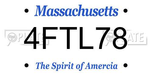 4FTL78 Massachusetts License Plate
