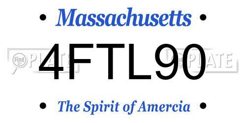 4FTL90 Massachusetts License Plate