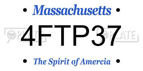 4FTP37 Massachusetts License Plate