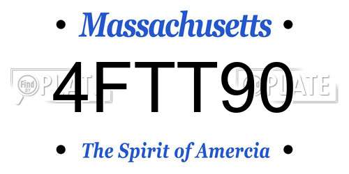 4FTT90 Massachusetts License Plate