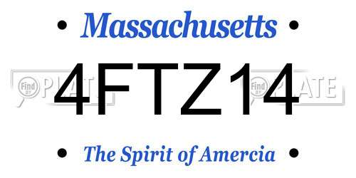 4FTZ14 Massachusetts License Plate