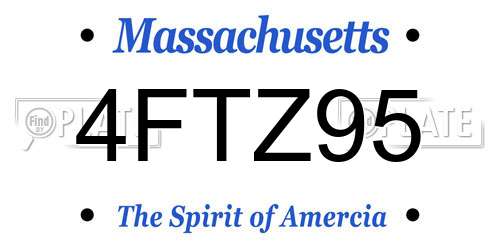 4FTZ95 Massachusetts License Plate