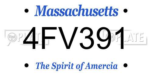 4FV391 Massachusetts License Plate