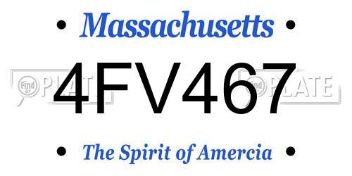 4FV467 Massachusetts License Plate