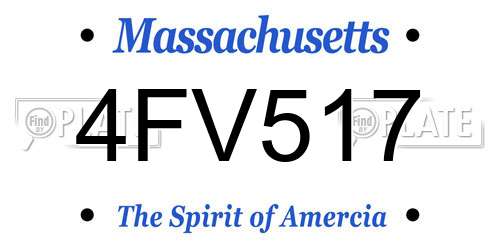 4FV517 Massachusetts License Plate
