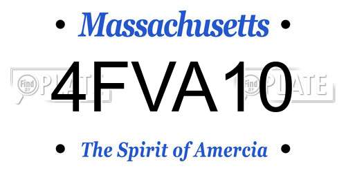 4FVA10 Massachusetts License Plate