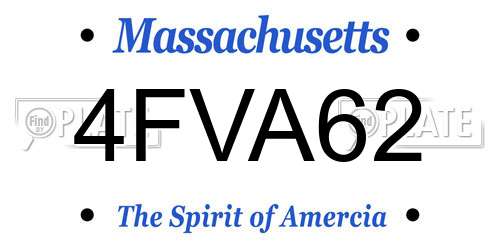 4FVA62 Massachusetts License Plate