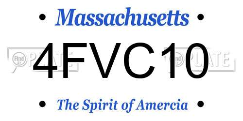 4FVC10 Massachusetts License Plate