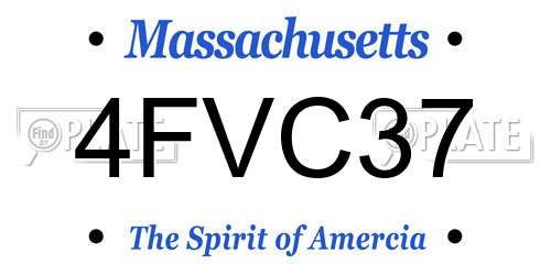 4FVC37 Massachusetts License Plate