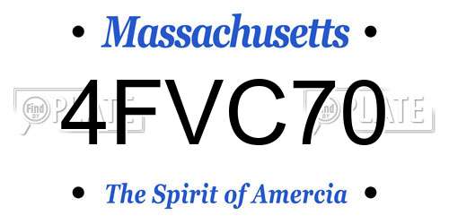 4FVC70 Massachusetts License Plate