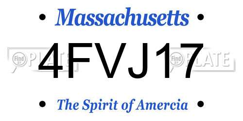 4FVJ17 Massachusetts License Plate