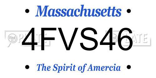 4FVS46 Massachusetts License Plate