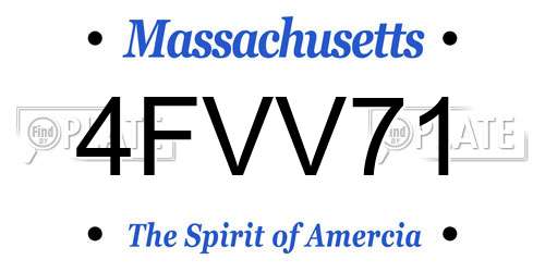4FVV71 Massachusetts License Plate