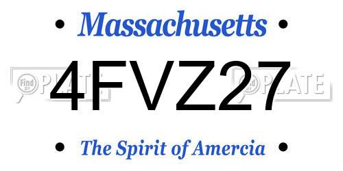 4FVZ27 Massachusetts License Plate