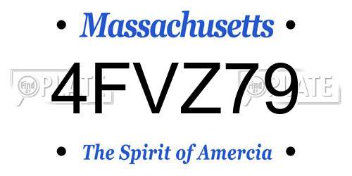 4FVZ79 Massachusetts License Plate