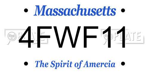4FWF11 Massachusetts License Plate