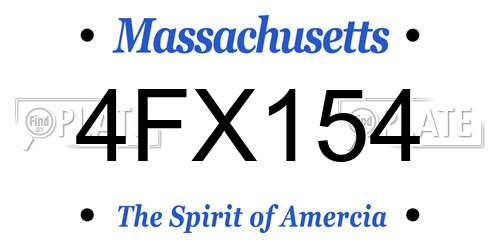 4FX154 Massachusetts License Plate