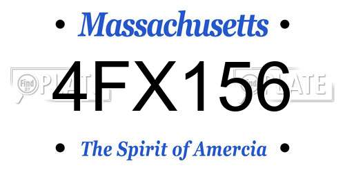 4FX156 Massachusetts License Plate