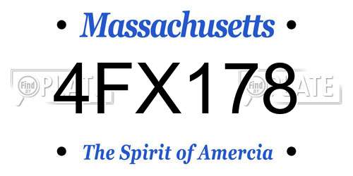 4FX178 Massachusetts License Plate