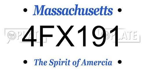 4FX191 Massachusetts License Plate
