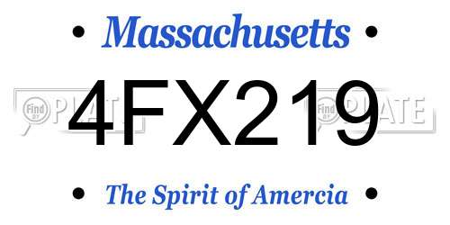 4FX219 Massachusetts License Plate