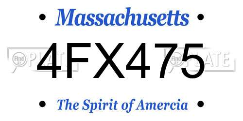 4FX475 Massachusetts License Plate