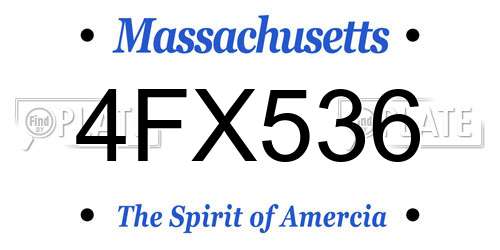 4FX536 Massachusetts License Plate
