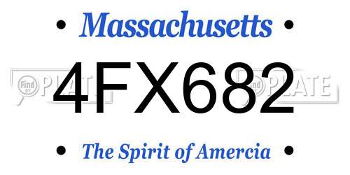 4FX682 Massachusetts License Plate