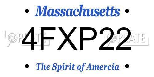 4FXP22 Massachusetts License Plate