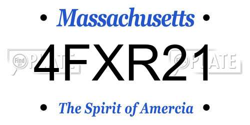 4FXR21 Massachusetts License Plate