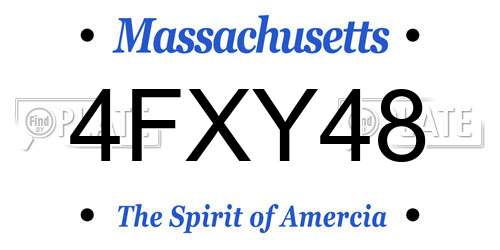 4FXY48 Massachusetts License Plate