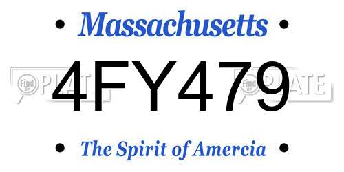 4FY479 Massachusetts License Plate
