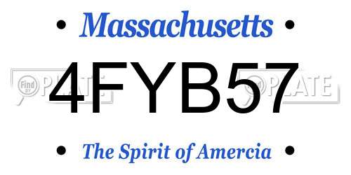 4FYB57 Massachusetts License Plate