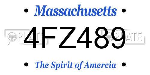 4FZ489 Massachusetts License Plate