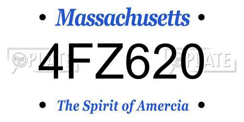 4FZ620 Massachusetts License Plate