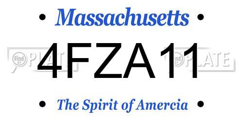 4FZA11 Massachusetts License Plate