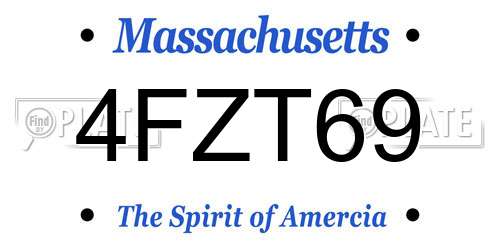4FZT69 Massachusetts License Plate