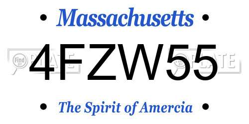 4FZW55 Massachusetts License Plate