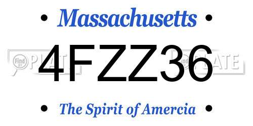 4FZZ36 Massachusetts License Plate