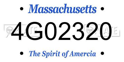 4G02320 Massachusetts License Plate