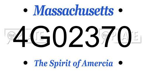 4G02370 Massachusetts License Plate