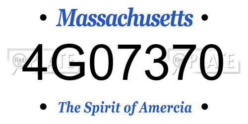 4G07370 Massachusetts License Plate
