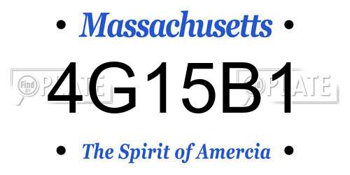 4G15B1 Massachusetts License Plate