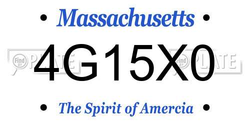 4G15X0 Massachusetts License Plate