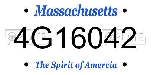 4G16042 Massachusetts License Plate