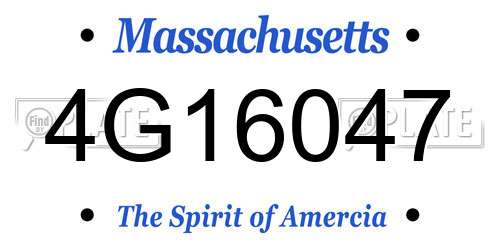 4G16047 Massachusetts License Plate