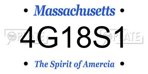 4G18S1 Massachusetts License Plate