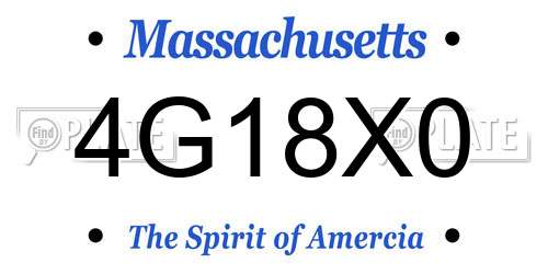 4G18X0 Massachusetts License Plate